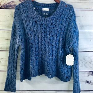 Altar’d State Cobalt Gold Marled Sweater NWT $70